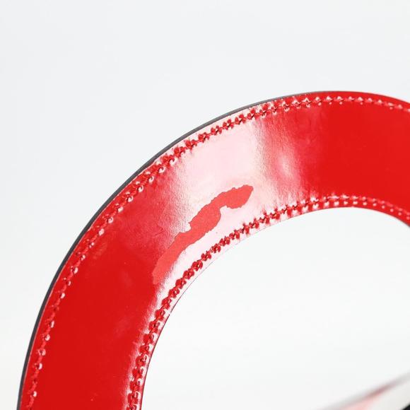 CHANEL Mademoiselle Choco Bar line Tote Bag Leather Red CC Auth 135950V - Picture 8 of 16